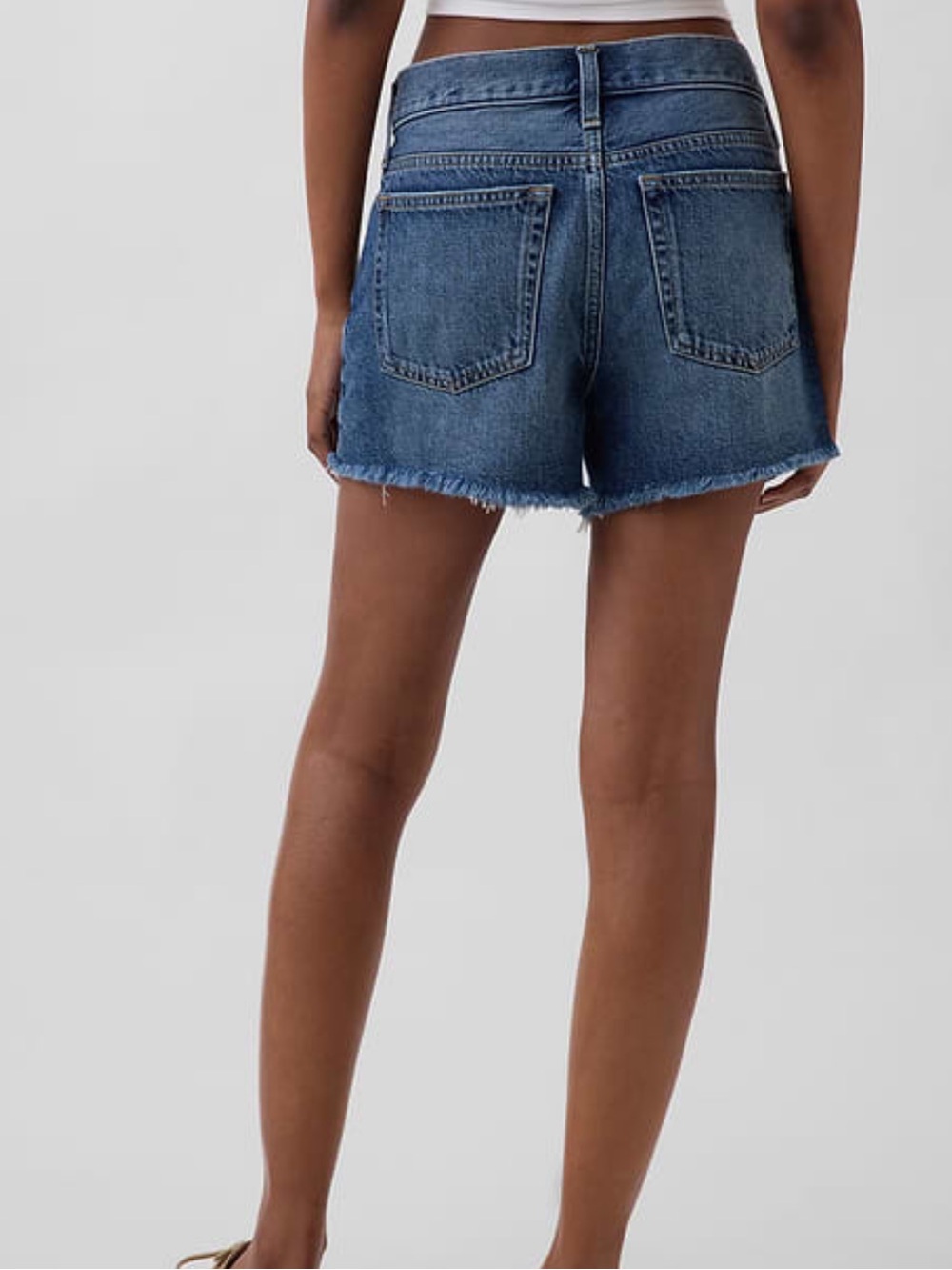 GAP Medium Blue - Stride Low Denim Shorts - Size 4 Tall - Picture 3 of 9